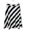 s-l1600-211.jpg Anne Klein Striped Crepe Flare Skirt Size 8 Black White Midi Feminine Elegant