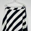 s-l1600-216.jpg Anne Klein Striped Crepe Flare Skirt Size 8 Black White Midi Feminine Elegant