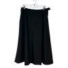 Talbots Italian Flannel Faux Wrap Skirt Size 10 Black Flared Midi Modest Preppy