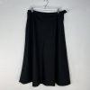 Talbots Italian Flannel Faux Wrap Skirt Size 10 Black Flared Midi Modest Preppy