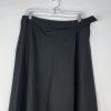 Talbots Italian Flannel Faux Wrap Skirt Size 10 Black Flared Midi Modest Preppy