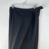 Talbots Italian Flannel Faux Wrap Skirt Size 10 Black Flared Midi Modest Preppy