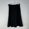 Talbots Italian Flannel Faux Wrap Skirt Size 10 Black Flared Midi Modest Preppy