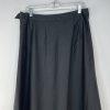 Talbots Italian Flannel Faux Wrap Skirt Size 10 Black Flared Midi Modest Preppy