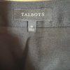 Talbots Italian Flannel Faux Wrap Skirt Size 10 Black Flared Midi Modest Preppy