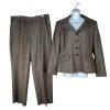 s-l1600-225.jpg Suit Studio Women Polyester Pant Suit Size 18 Brown Lined Notch Collar 2PC