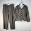 s-l1600-226.jpg Suit Studio Women Polyester Pant Suit Size 18 Brown Lined Notch Collar 2PC