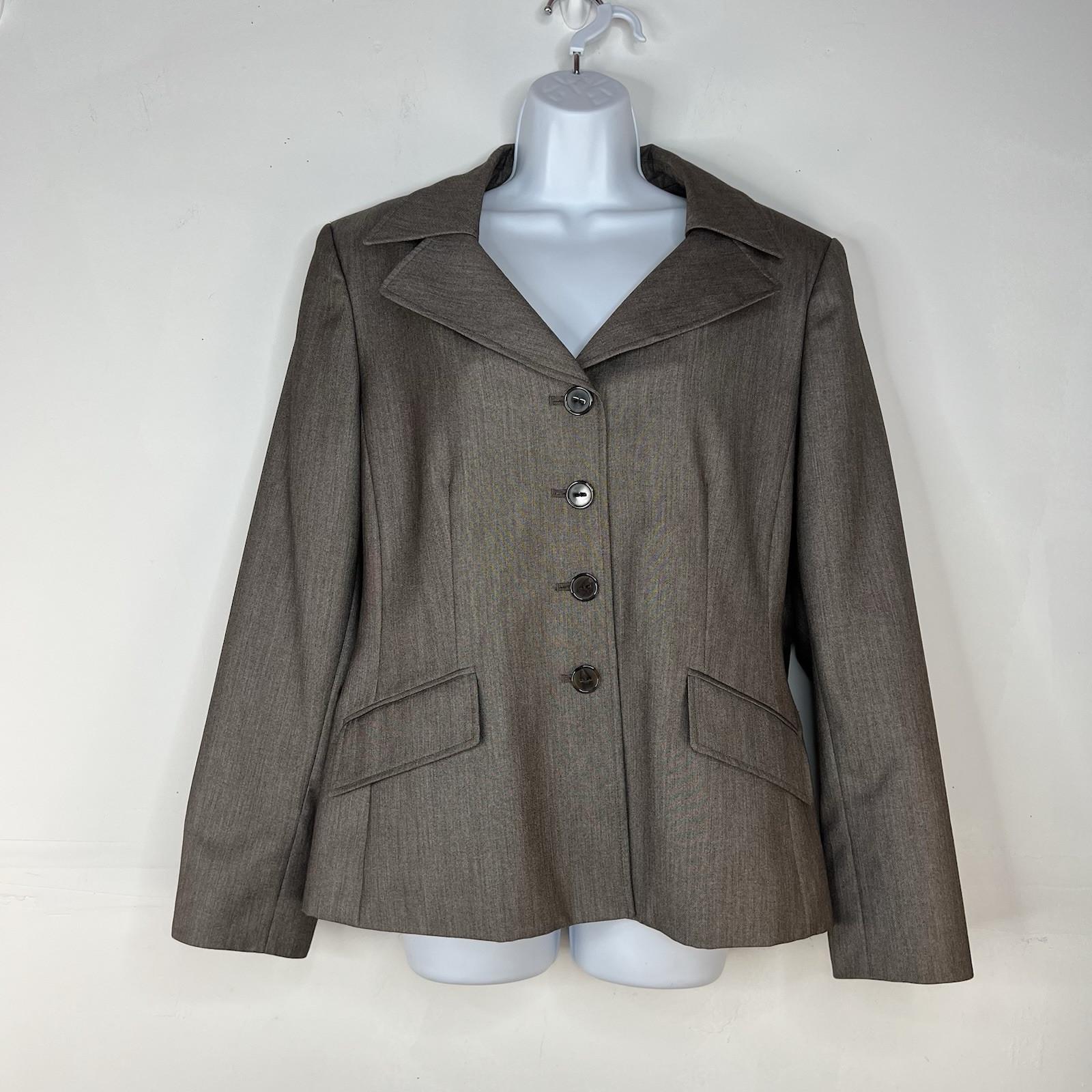 s-l1600-227.jpg Suit Studio Women Polyester Pant Suit Size 18 Brown Lined Notch Collar 2PC