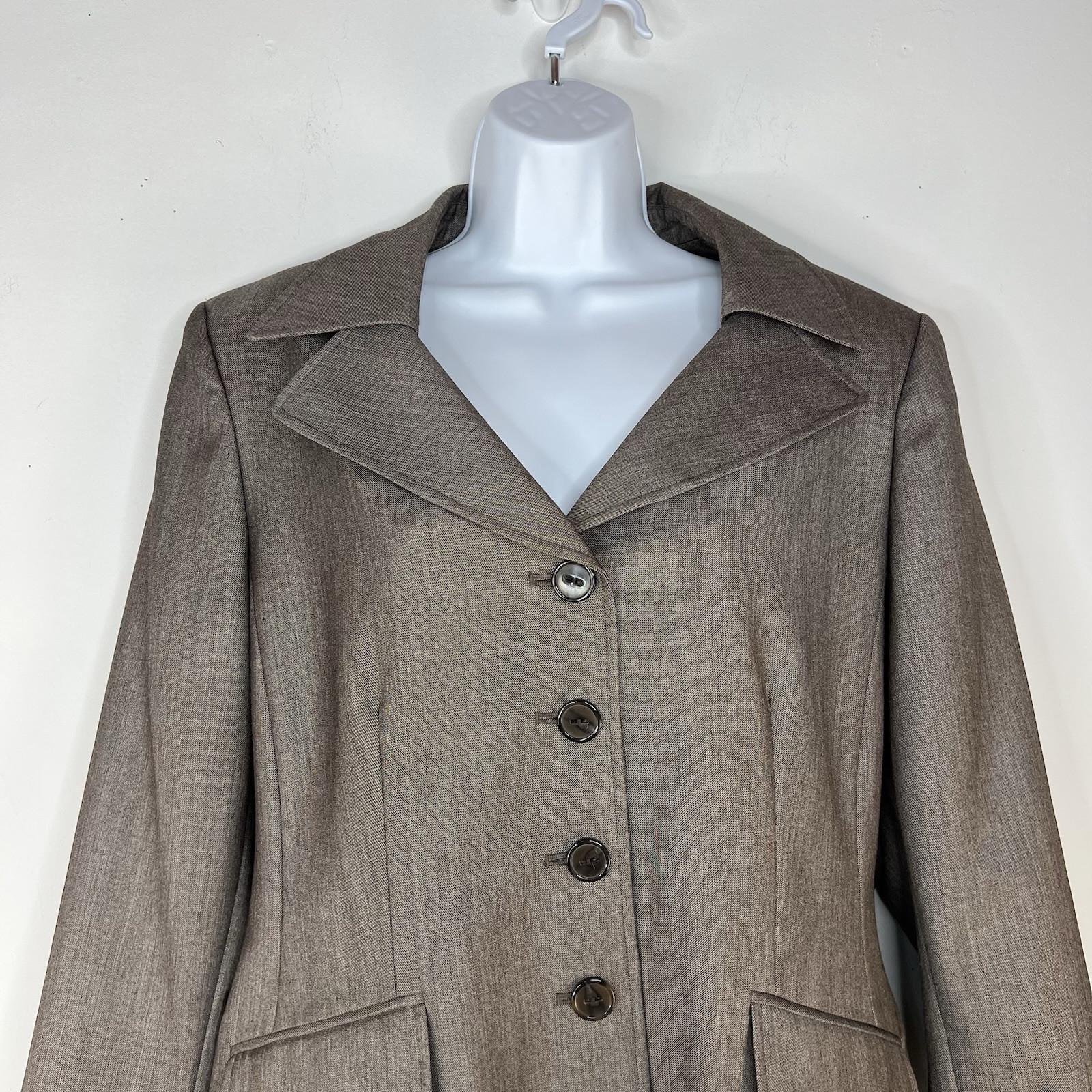 s-l1600-228.jpg Suit Studio Women Polyester Pant Suit Size 18 Brown Lined Notch Collar 2PC