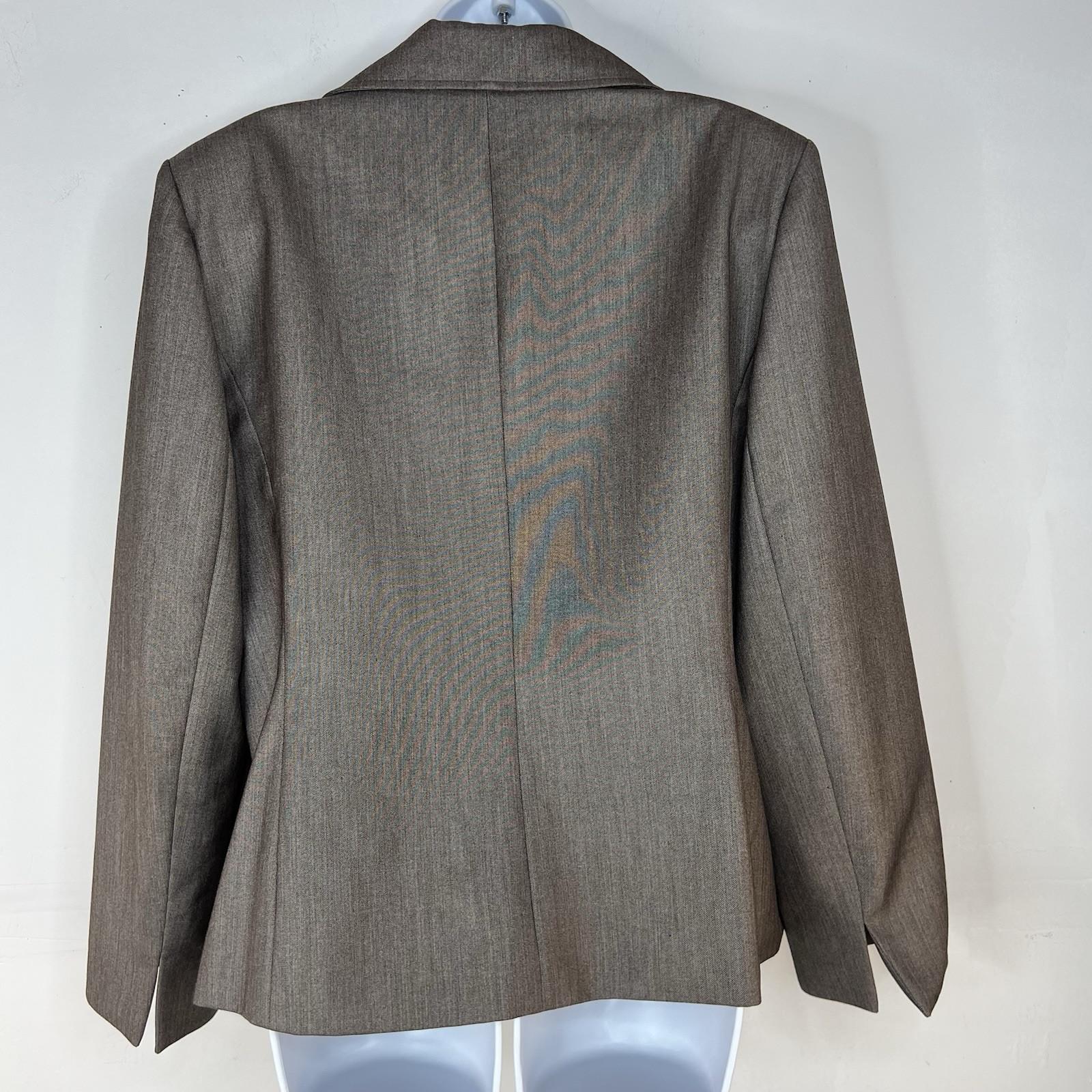 s-l1600-229.jpg Suit Studio Women Polyester Pant Suit Size 18 Brown Lined Notch Collar 2PC