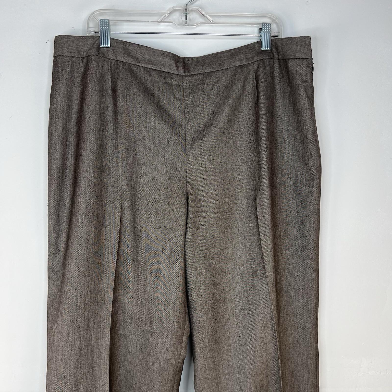 s-l1600-232.jpg Suit Studio Women Polyester Pant Suit Size 18 Brown Lined Notch Collar 2PC