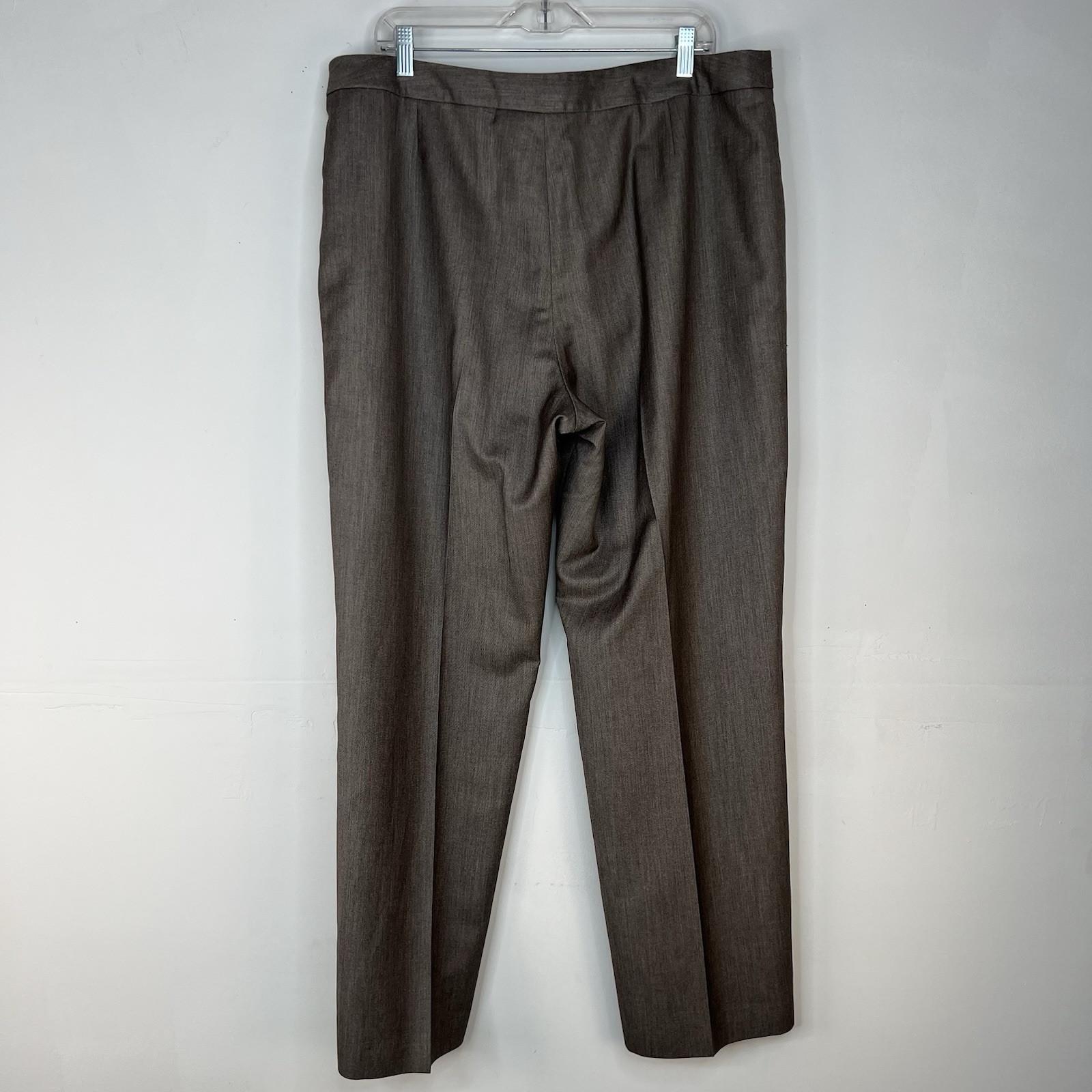 s-l1600-233.jpg Suit Studio Women Polyester Pant Suit Size 18 Brown Lined Notch Collar 2PC