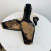 Prada Vintage Leather Square Toe Slip On Taupe Tan Size 38.5 Pumps Old Money