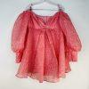 Asos Edition Organza Mini Dress 12 Pink Off Shoulder Bubble Sleeve Pleated Prom