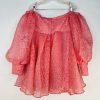 Asos Edition Organza Mini Dress 12 Pink Off Shoulder Bubble Sleeve Pleated Prom