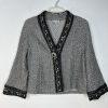 Alberto Makali Knit Sweater Jacket Size S Gray V Neck Art to Wear Cozy Warm