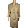 Kasper Fair Lakes Skirt Suit Size 14 Mustard Multi Collared Classic Timeless 2PC