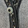 Alberto Makali Knit Sweater Jacket Size S Gray V Neck Art to Wear Cozy Warm