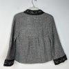 Alberto Makali Knit Sweater Jacket Size S Gray V Neck Art to Wear Cozy Warm