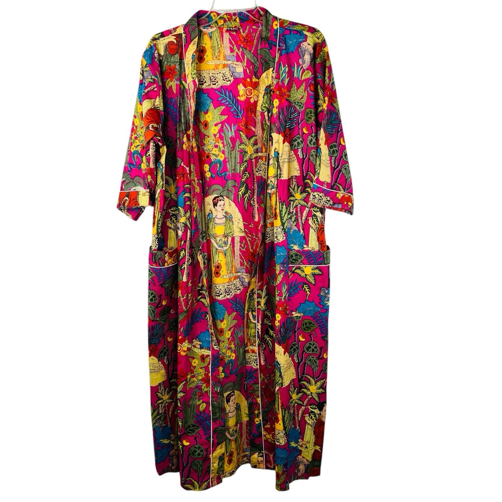 100% Cotton bath Robe Beach Roomy dress Cover Kimono Summer Party Wear