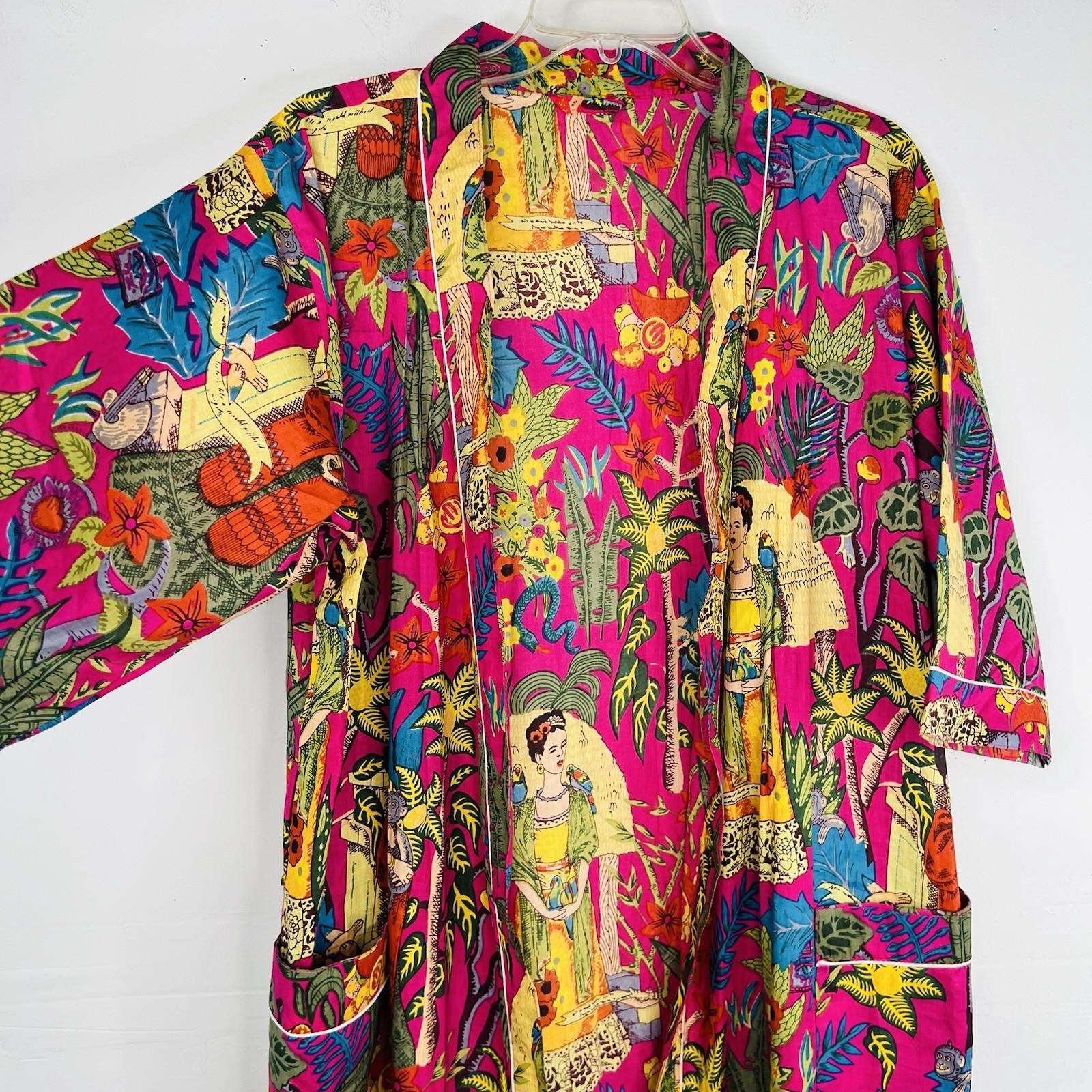 100% Cotton bath Robe Beach Roomy dress Cover Kimono Summer Party Wear