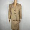 Kasper Fair Lakes Skirt Suit Size 14 Mustard Multi Collared Classic Timeless 2PC
