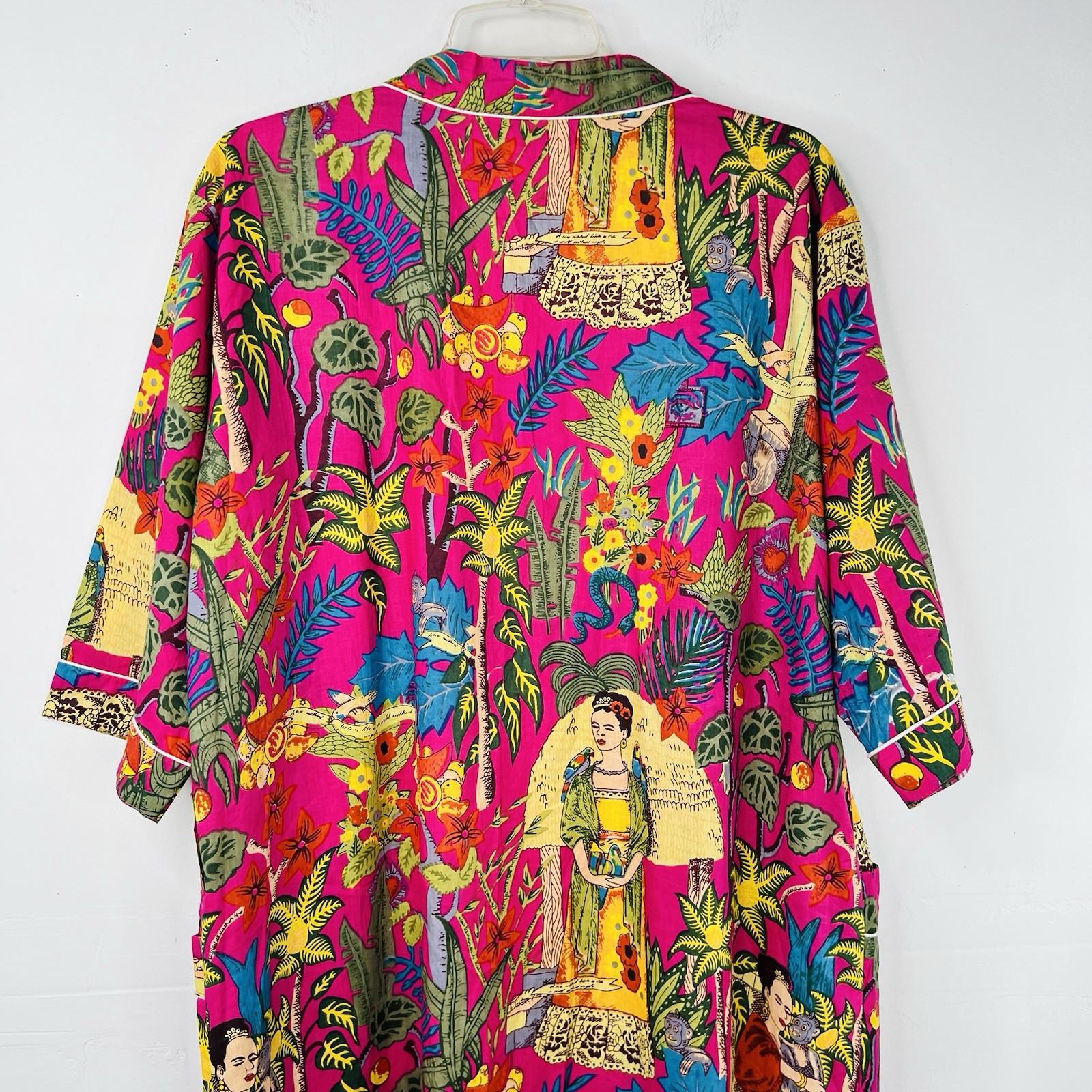 100% Cotton bath Robe Beach Roomy dress Cover Kimono Summer Party Wear