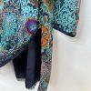 American Glamour Badgley Mischka Cardigan M Green Floral Tunic Casual Open Front