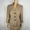 Kasper Fair Lakes Skirt Suit Size 14 Mustard Multi Collared Classic Timeless 2PC