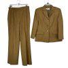 LE SUIT Polyester Pant Suit Size 10 Peanut Lined Pockets Career Notch Collar 2PC