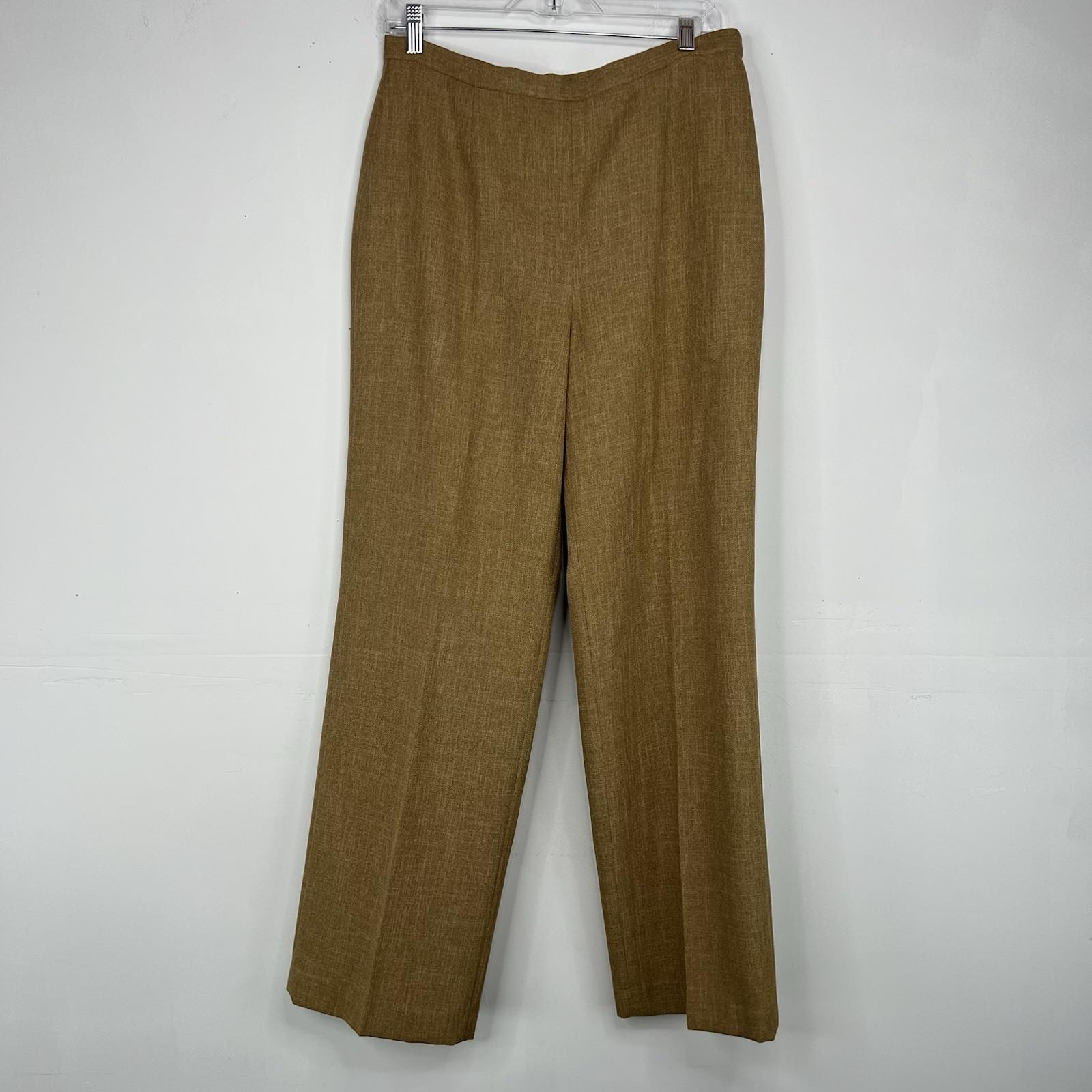 LE SUIT Polyester Pant Suit Size 10 Peanut Lined Pockets Career Notch Collar 2PC