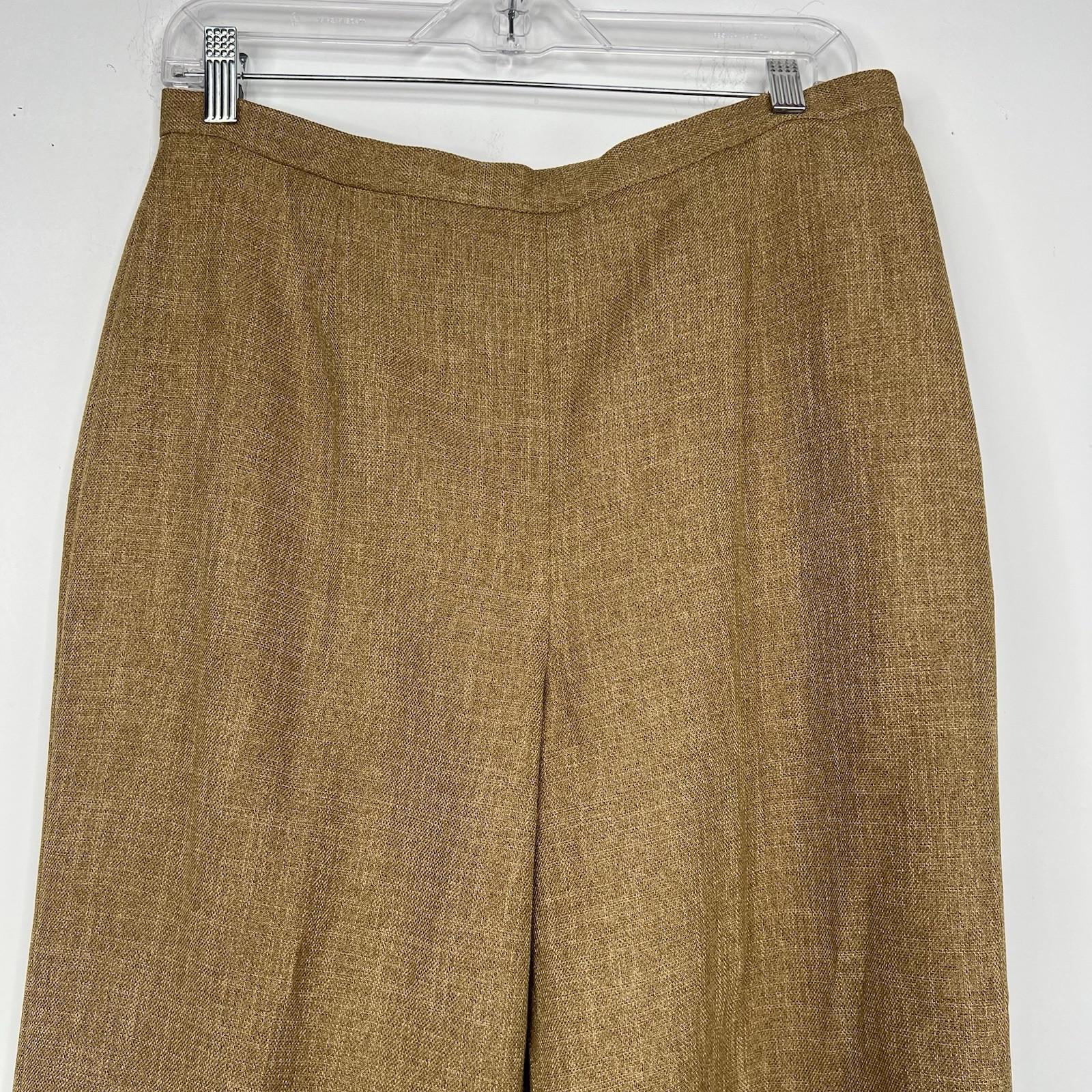 LE SUIT Polyester Pant Suit Size 10 Peanut Lined Pockets Career Notch Collar 2PC
