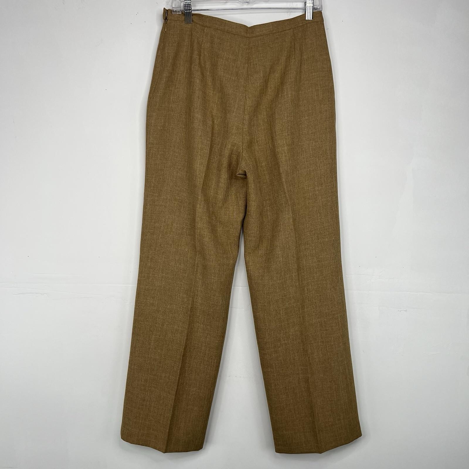 LE SUIT Polyester Pant Suit Size 10 Peanut Lined Pockets Career Notch Collar 2PC