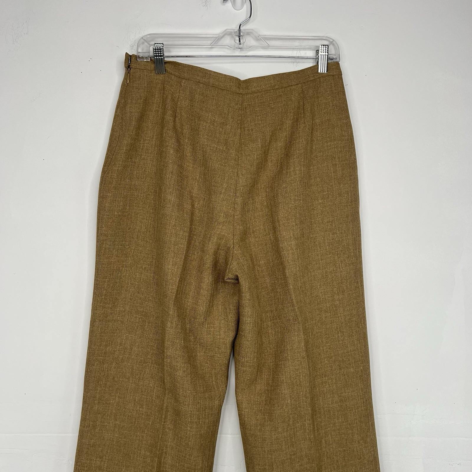 LE SUIT Polyester Pant Suit Size 10 Peanut Lined Pockets Career Notch Collar 2PC