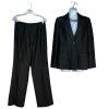 s-l1600-291.jpg Le Suit Polyester Rayon Pant Suit Size 8 Black Business Notch Collar Pockets 2PC
