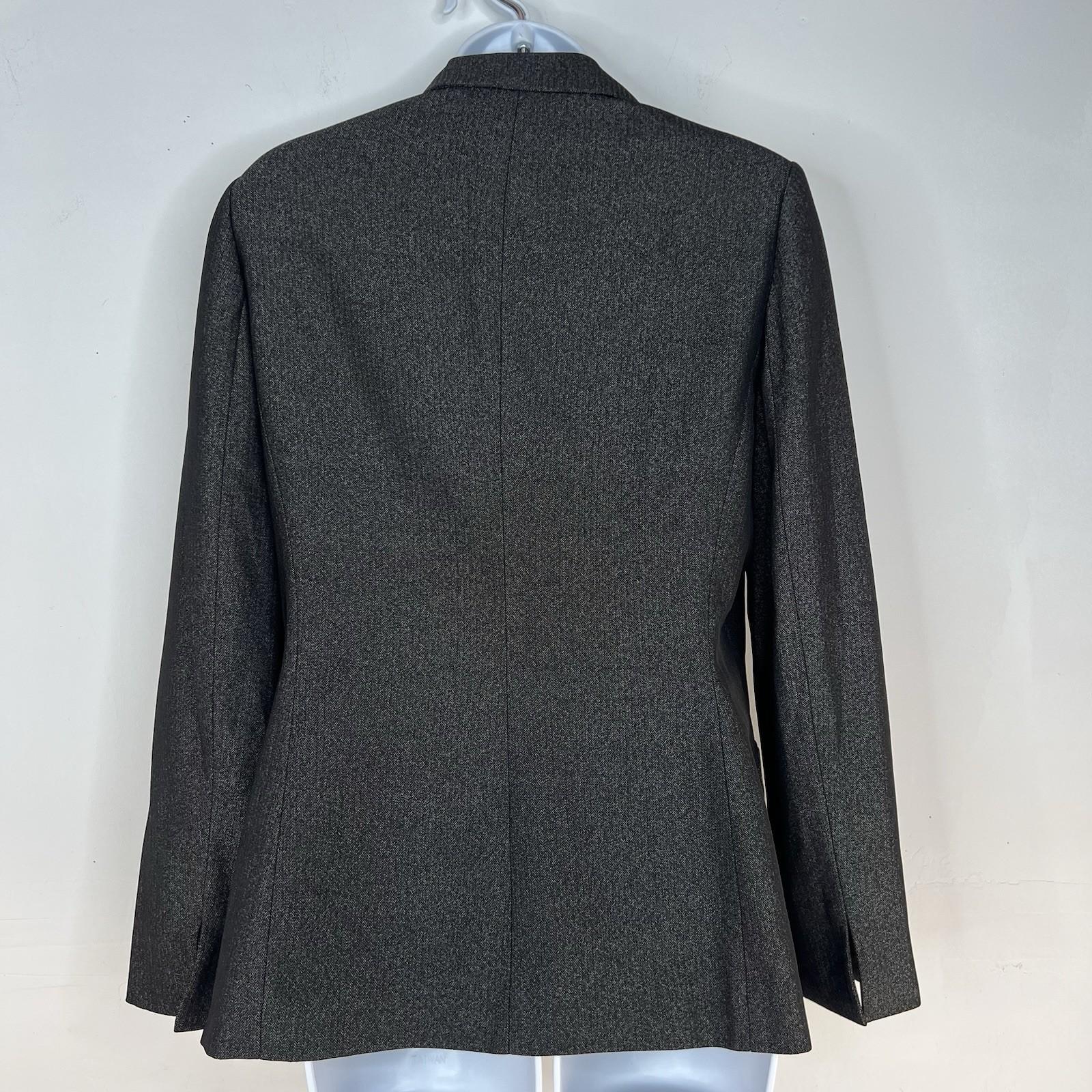 s-l1600-295.jpg Le Suit Polyester Rayon Pant Suit Size 8 Black Business Notch Collar Pockets 2PC