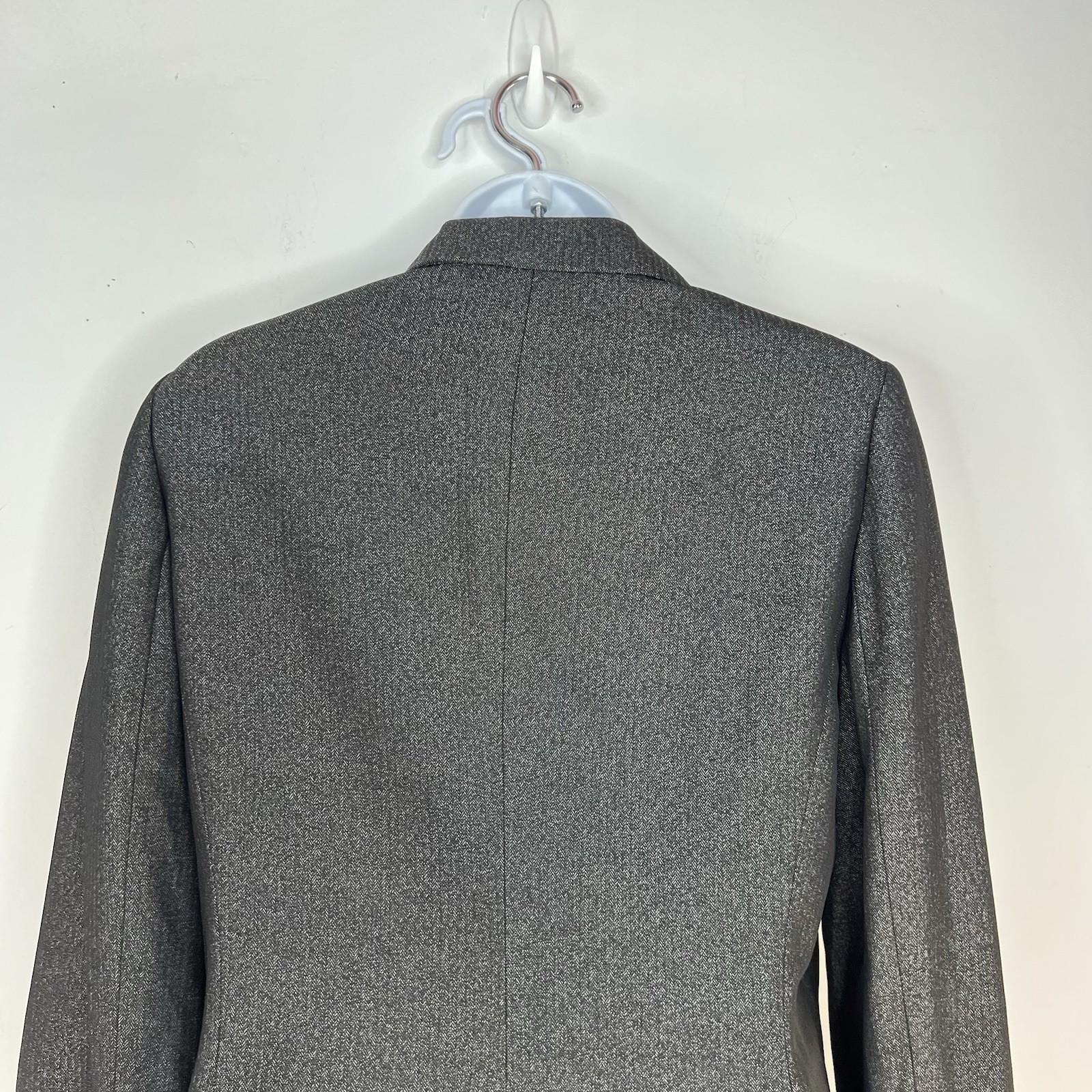 s-l1600-296.jpg Le Suit Polyester Rayon Pant Suit Size 8 Black Business Notch Collar Pockets 2PC