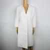 Le Suit Midi Blazer Size 10 White Stand Up Collar Business Twill Lined Pockets