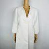 Le Suit Midi Blazer Size 10 White Stand Up Collar Business Twill Lined Pockets