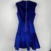 Ted Baker Maryann Blue Velvet Dress Size 4 Ruffle Bow Mini Luxurious Flared New