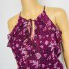 White House Black Market Ruffle Floral Maxi Dress 2 Purple Sleeveless Chiffon