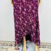 White House Black Market Ruffle Floral Maxi Dress 2 Purple Sleeveless Chiffon