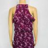 White House Black Market Ruffle Floral Maxi Dress 2 Purple Sleeveless Chiffon
