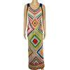 No 1 Los Angeles Crochet Maxi Dress Multicolor Size L Diamond Knit Quadricor