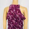 White House Black Market Ruffle Floral Maxi Dress 2 Purple Sleeveless Chiffon