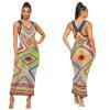 No 1 Los Angeles Crochet Maxi Dress Multicolor Size L Diamond Knit Quadricor