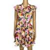 BuddyLove Mini Dress S Multi Ruffle Smocked Waist Floral Tiered Swing Prairie