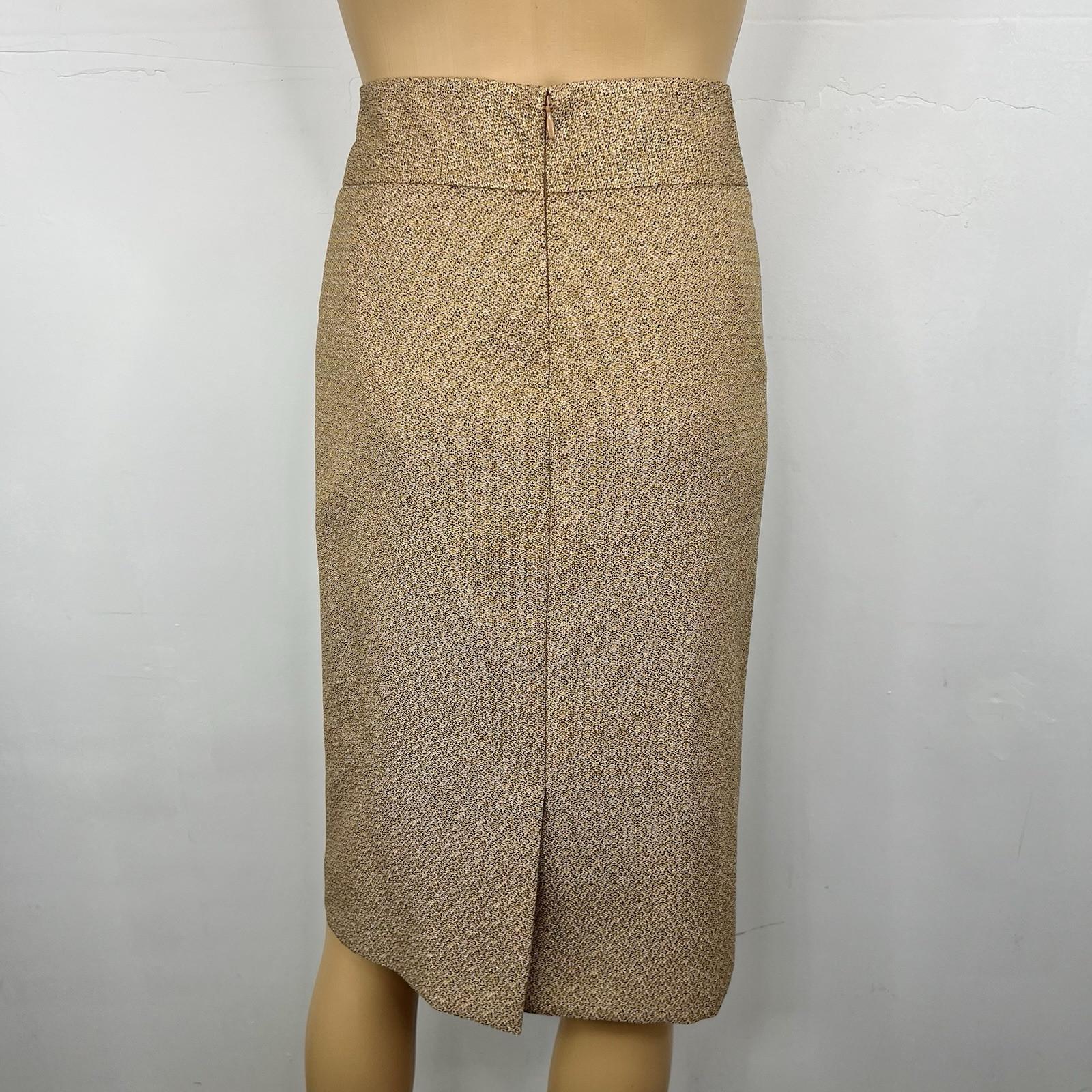 Kasper Fair Lakes Skirt Suit Size 14 Mustard Multi Collared Classic Timeless 2PC