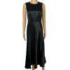 Spanx Silky Satin Like Slip Dress M Flare Midi Classic Black Sleeveless Carefree