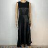 Spanx Silky Satin Like Slip Dress M Flare Midi Classic Black Sleeveless Carefree